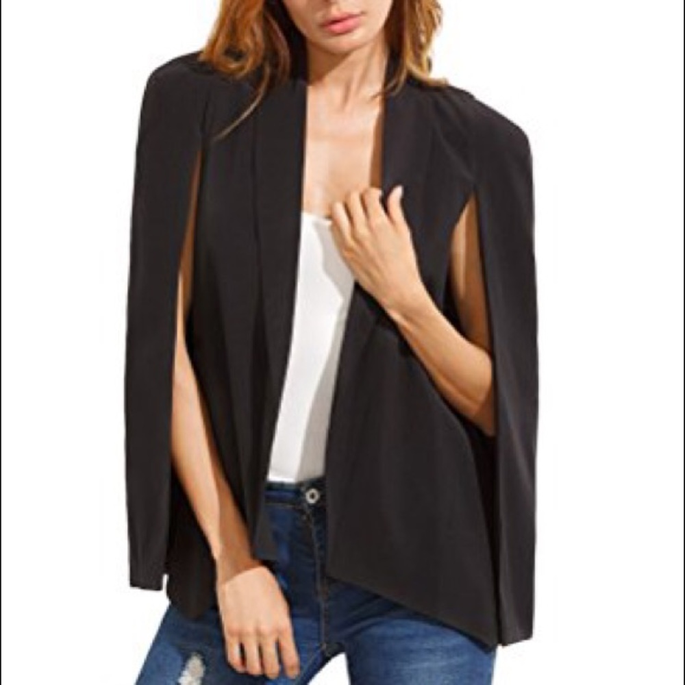 Black cape blazer. NWT.